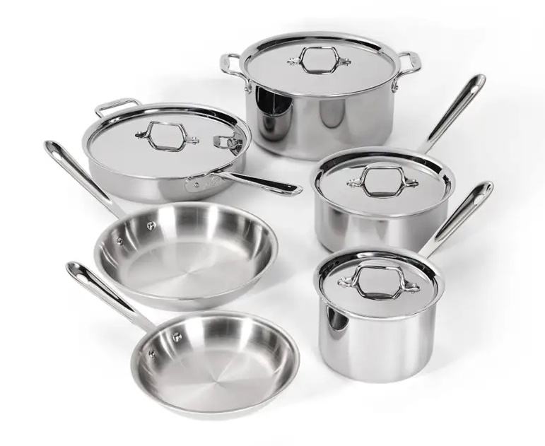 All-Clad D3 Tri-Ply Stainless Steel 10-Piece Set